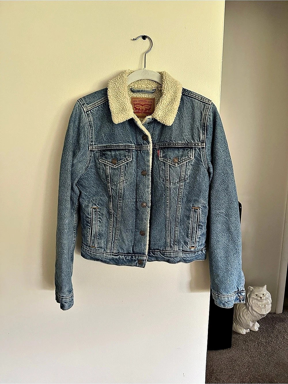 Levi Strauss & Co. Sherpa Lined Denim Jacket Size XS Like New